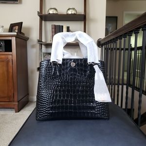 NWT Black Embossed Tory Burch Tote